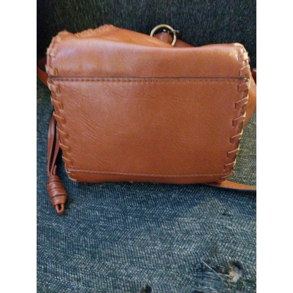 Universal Thread Brown Drawstring Crossbody Bag Bucket Purse Faux Leather Small - Picture 9 of 12
